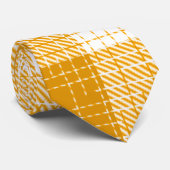 Yellow and White Bold Checkered Plaid Design  Stropdas (Opgerold)