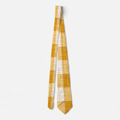 Yellow and White Bold Checkered Plaid Design  Stropdas (Achterkant)