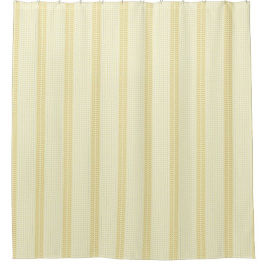 Yellow and White Botanical Stripe Douchegordijn (Voorkant)