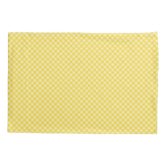 Yellow and white checkered pattern displayed kussensloop (Achterkant)