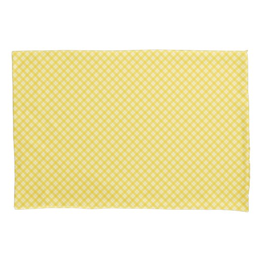 Yellow and white checkered pattern displayed kussensloop (Voorkant)
