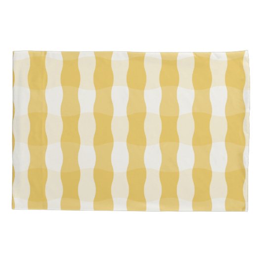 Yellow and White Cozy Kussensloop (Achterkant)