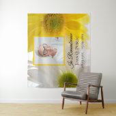 Yellow and White Daisies Funeral Memorial Wandkleed (In situ)