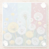 Yellow and White Dandelions  Glazen Onderzetter (Achterkant)