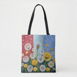 Yellow and White Dandelions  Tote Bag
