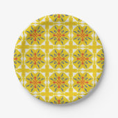 yellow and white geometric pattern papieren bordje (Voorkant)