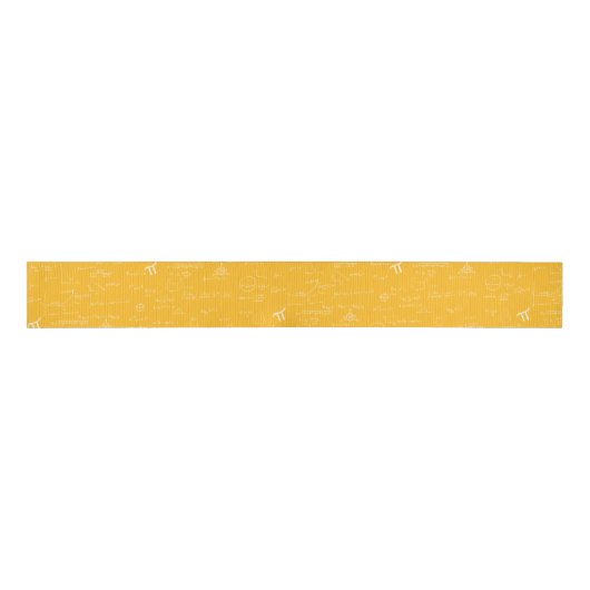 Yellow and white math formulas and equations craft grosgrain lint (Voorkant)