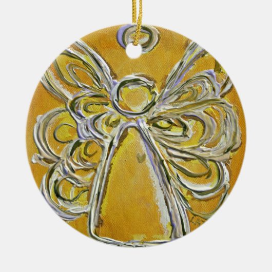 Yellow Angel Art Schilderend Ornament (Voorkant)