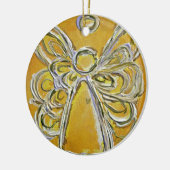 Yellow Angel Art Schilderend Ornament (Links)