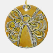 Yellow Angel Art Schilderend Ornament (Achterkant)
