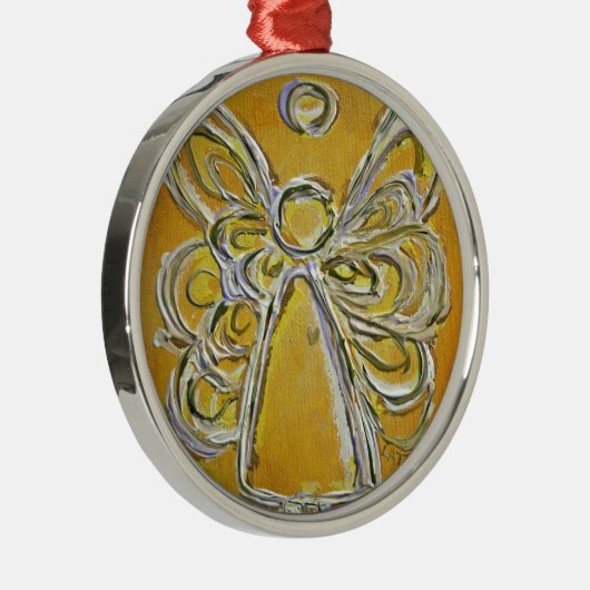 Yellow Angel Art Schilderend Ornament (Rechts)