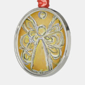 Yellow Angel Art Schilderend Ornament (Links)