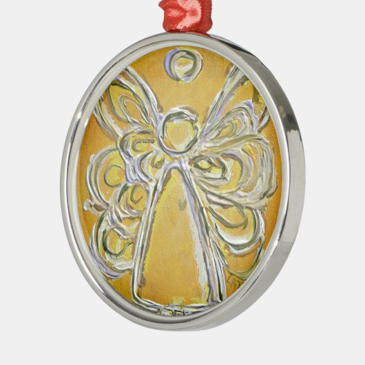 Yellow Angel Art Schilderend Ornament (Links)