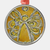 Yellow Angel Art Schilderend Ornament (Voorkant)