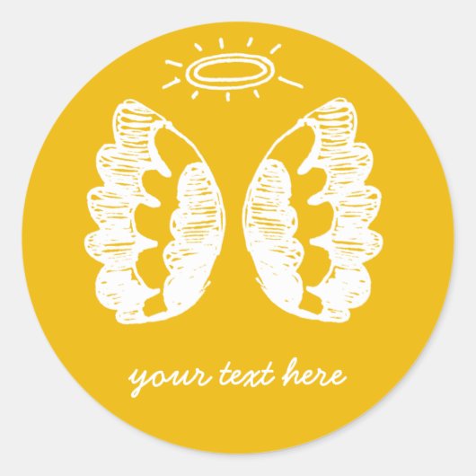 Yellow Angel Ronde Sticker (Voorkant)