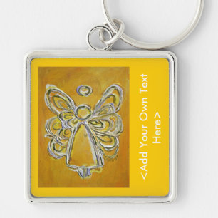 Yellow Angel Wings Sleutelhanger