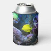 Yellow Angelfish en koraal foto Blikjeskoeler (Blikje Achterkant)