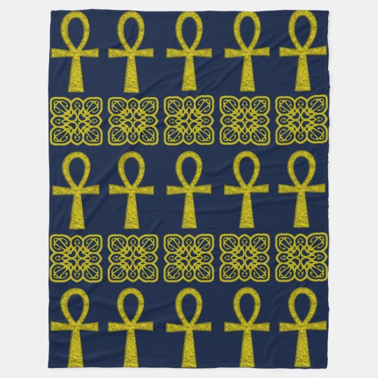 Yellow Ankh Fleece Deken (Voorkant)