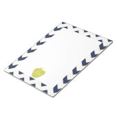 Yellow Apple Navy Chevron Teacher Notitieblok (Schuin)
