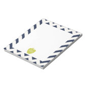 Yellow Apple Navy Chevron Teacher Notitieblok (Linkerzijde)
