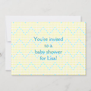 Yellow Aqua Chevron Stippen Baby Shower Invitation Kaart