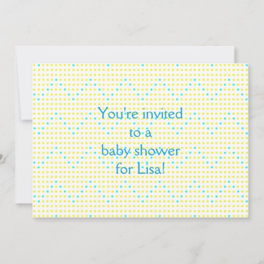 Yellow Aqua Chevron Stippen Baby Shower Invitation Kaart (Voorkant)