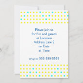 Yellow Aqua Chevron Stippen Baby Shower Invitation Kaart (Achterkant)