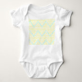 Yellow Aqua Chevron Stippen ZigZag Baby Romper (Voorkant)