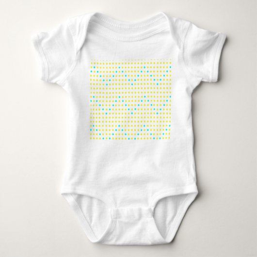 Yellow Aqua Chevron Stippen ZigZag Baby Romper (Voorkant)