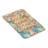 Yellow Aqua Pink Peach Hibiscus Floral Gold Dream Magneet (Rechterzijde)