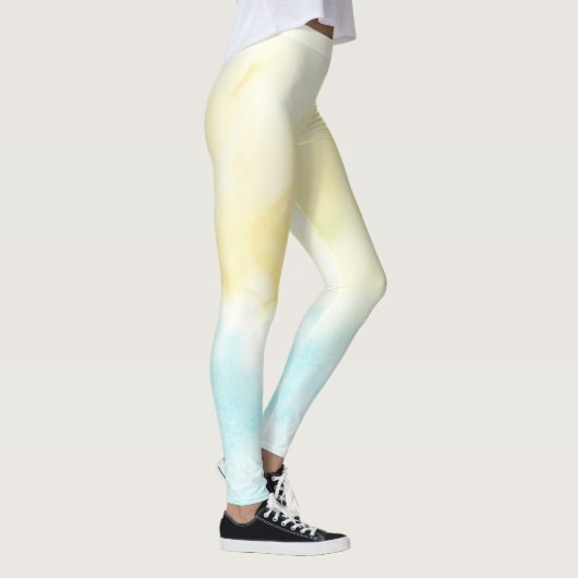 Yellow Aqua Waterverf Leggings (Rechts)