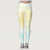 Yellow Aqua Waterverf Leggings (Voorkant)