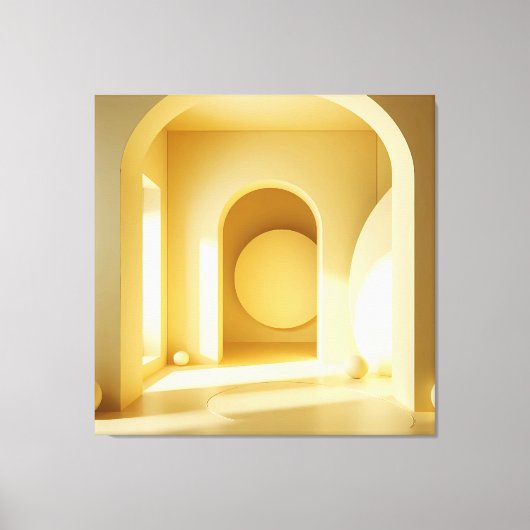 Yellow Arch Geometry Canvas Afdruk (Voorkant)