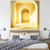 Yellow Arch Geometry Canvas Afdruk (Insitu (Slaapkamer))