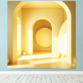 Yellow Arch Geometry Canvas Afdruk (Insitu (Houten vloer))
