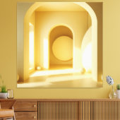 Yellow Arch Geometry Canvas Afdruk (Insitu (Woonkamer))