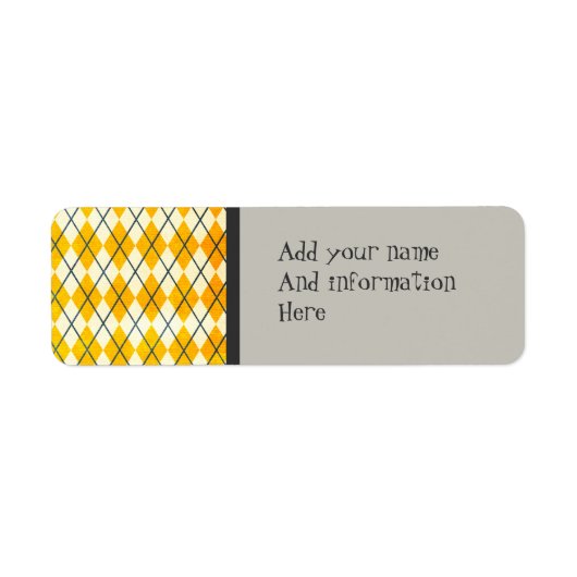Yellow Argyle Etiket (Voorkant)
