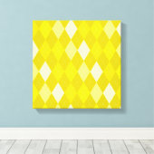 Yellow argyle patroon canvas afdruk (Insitu (Houten vloer))