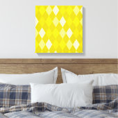 Yellow argyle patroon canvas afdruk (Insitu (Slaapkamer))