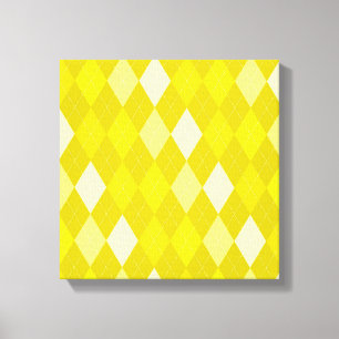 Yellow argyle patroon canvas afdruk