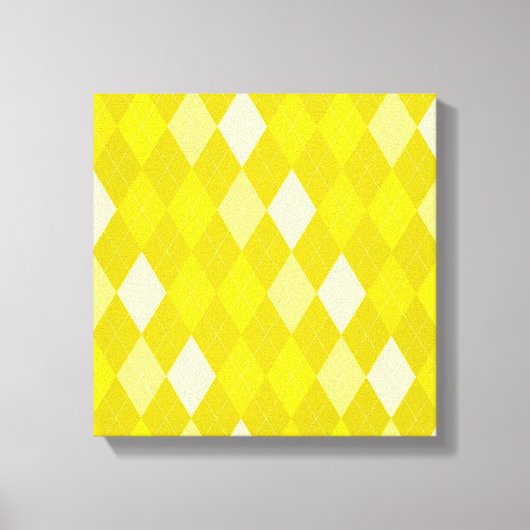 Yellow argyle patroon canvas afdruk (Voorkant)