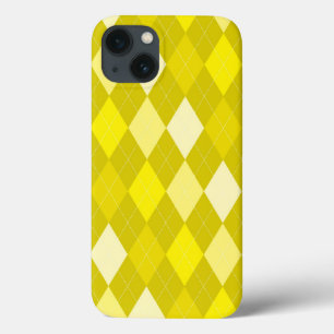 Yellow argyle patroon Case-Mate iPhone case