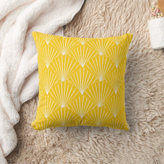 Yellow Art Deco Design Kussen (Deken)