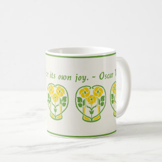 Yellow Art Nouveau Flowers Koffie Mok