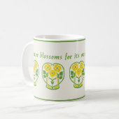 Yellow Art Nouveau Flowers Koffie Mok (Voorkant links)