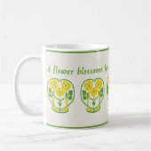 Yellow Art Nouveau Flowers Koffie Mok (Links)