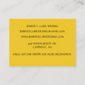 Yellow Art Teacher Tutor Educator Kunstklas Visitekaartje (Achterkant)