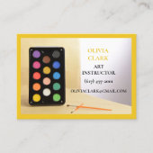 Yellow Art Teacher Tutor Educator Kunstklas Visitekaartje (Voorkant)