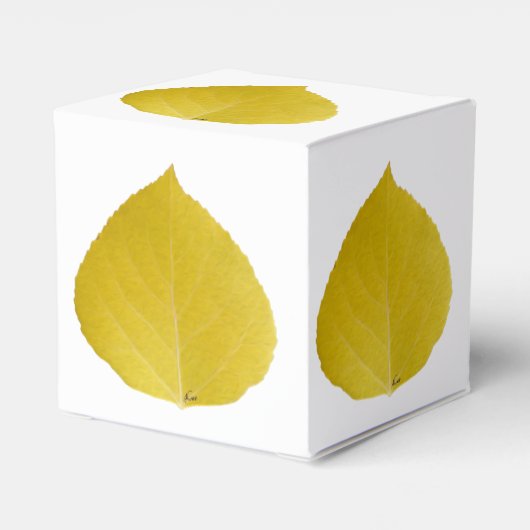 Yellow Aspen Leaf #5 Bedankdoosjes (Achterkant)