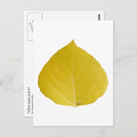 Yellow Aspen Leaf #5 Briefkaart (Voorkant / Achterkant)